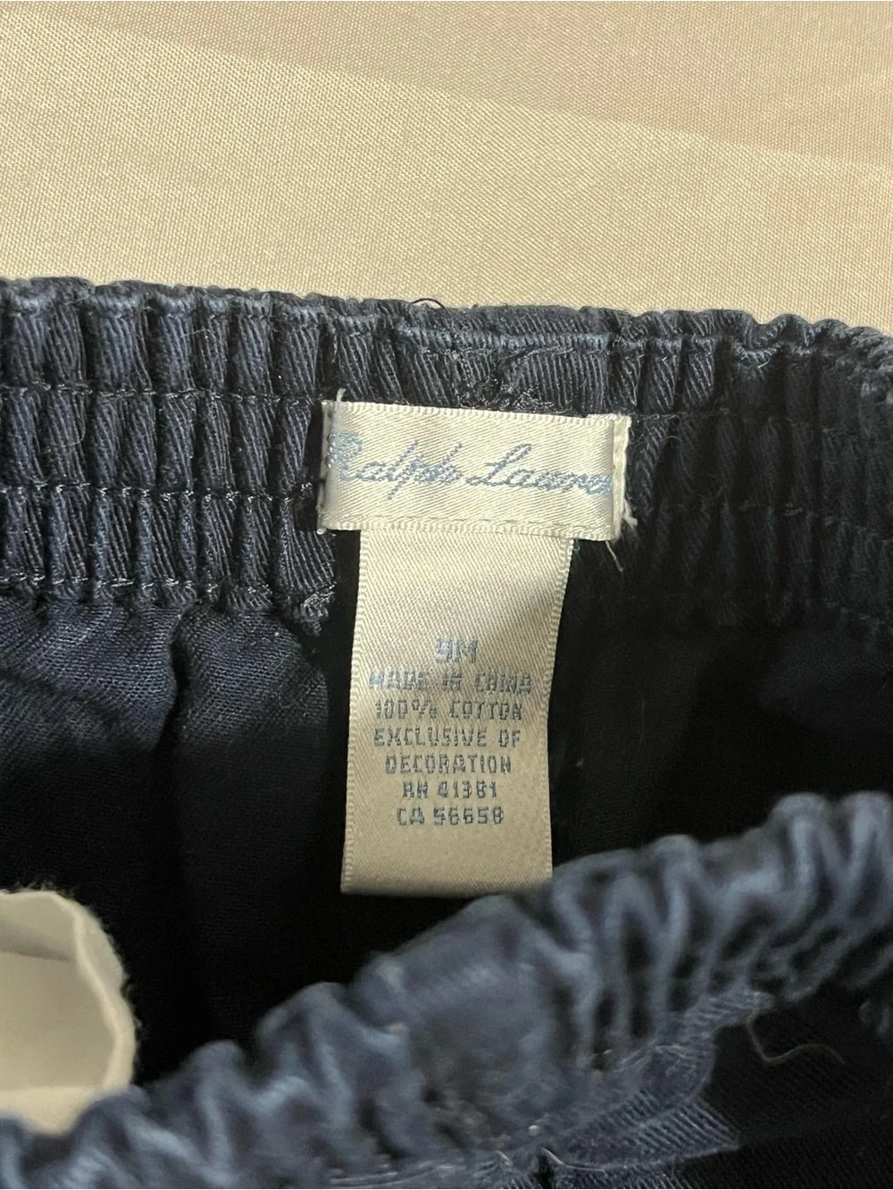 Ralph Lauren Navy Cotton Shorts with Red Pony Boys Size 9 Months